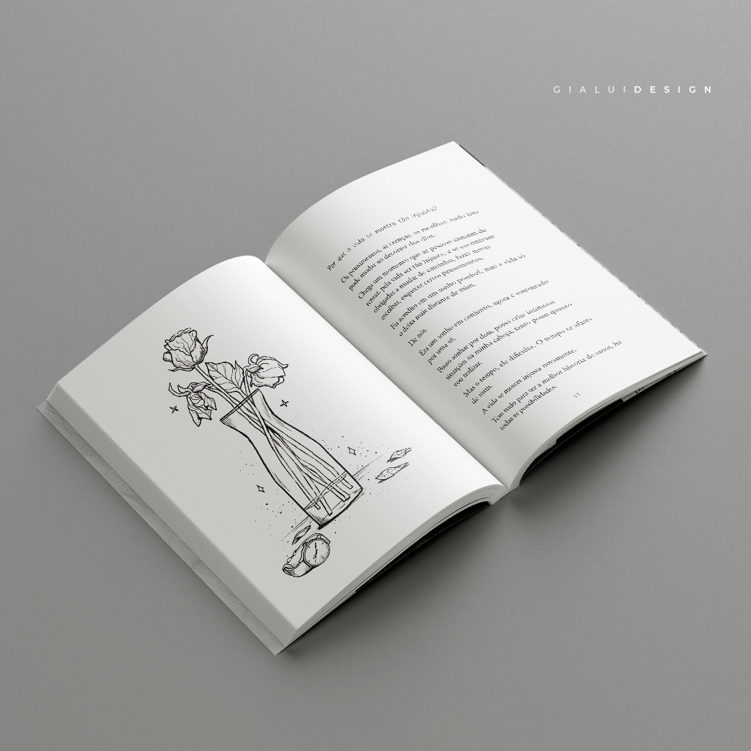 Livro Anotações do Amor aberto na página 12-13