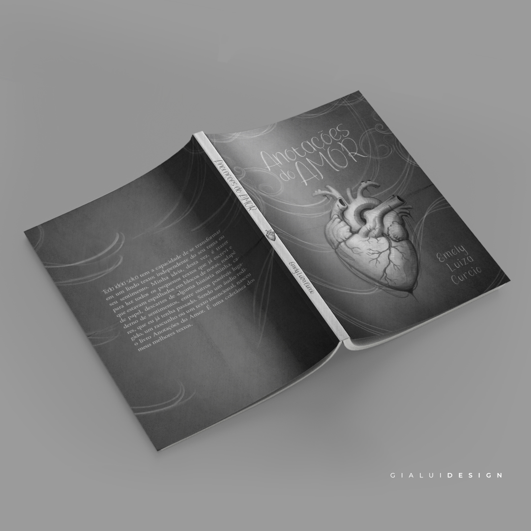 Livro Anotações do Amor aberto com a capa para cima